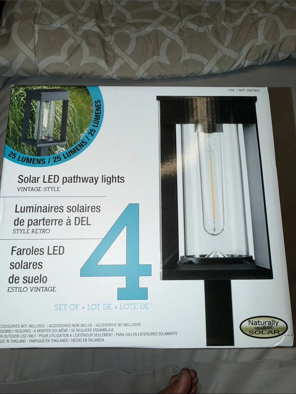 Vintage-Style Solar Pathway Lanterns in Black -